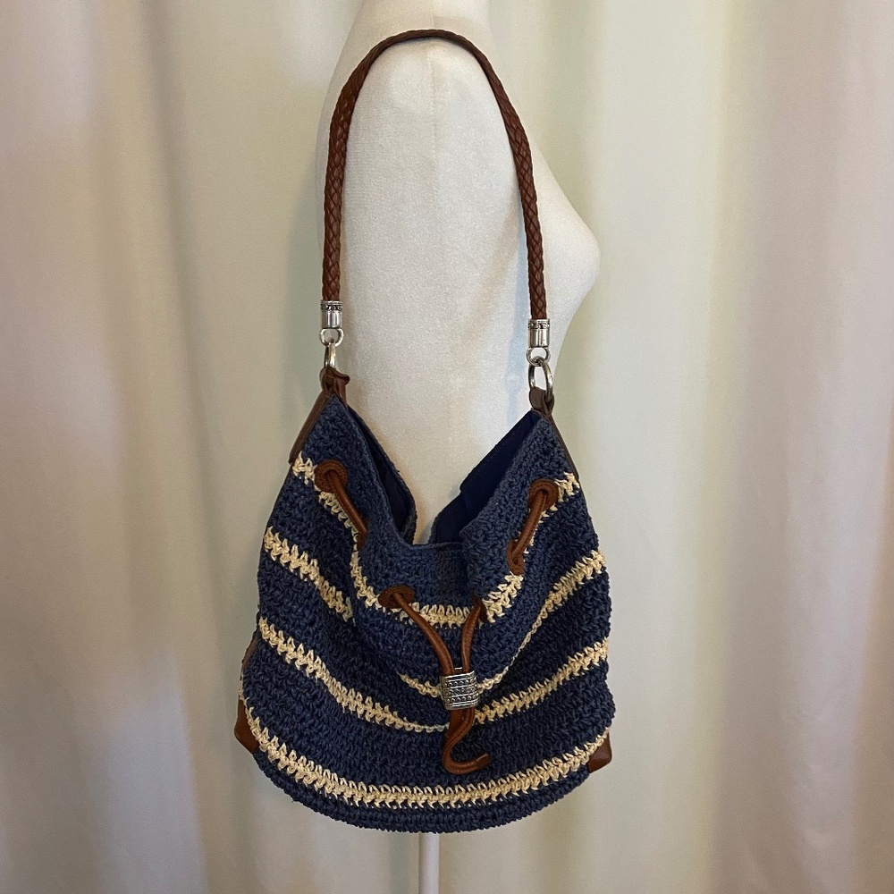 Brighton‎ Sierra Raffia Straw Hobo Bucket Bag
